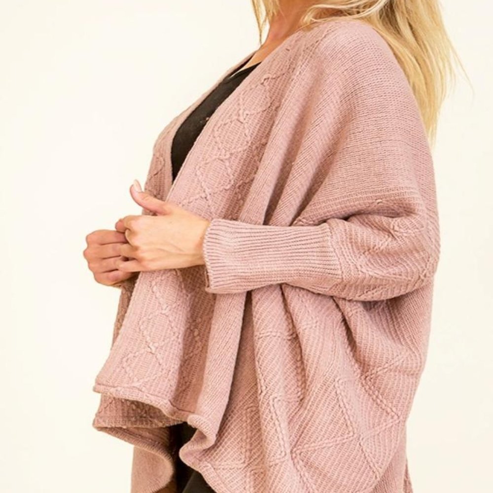 Slouchy knitted cardigan TAUPE